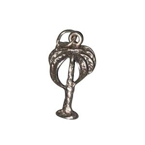 Palmetto/Palm Tree Charm or Pendant in Vintage Sterling Silver